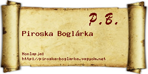 Piroska Boglárka névjegykártya