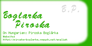 boglarka piroska business card