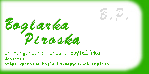 boglarka piroska business card